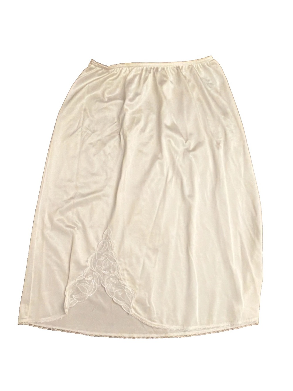 Vintage Warner’s Ivory Half Slip Lace Hem Midi Skirt Medium USA